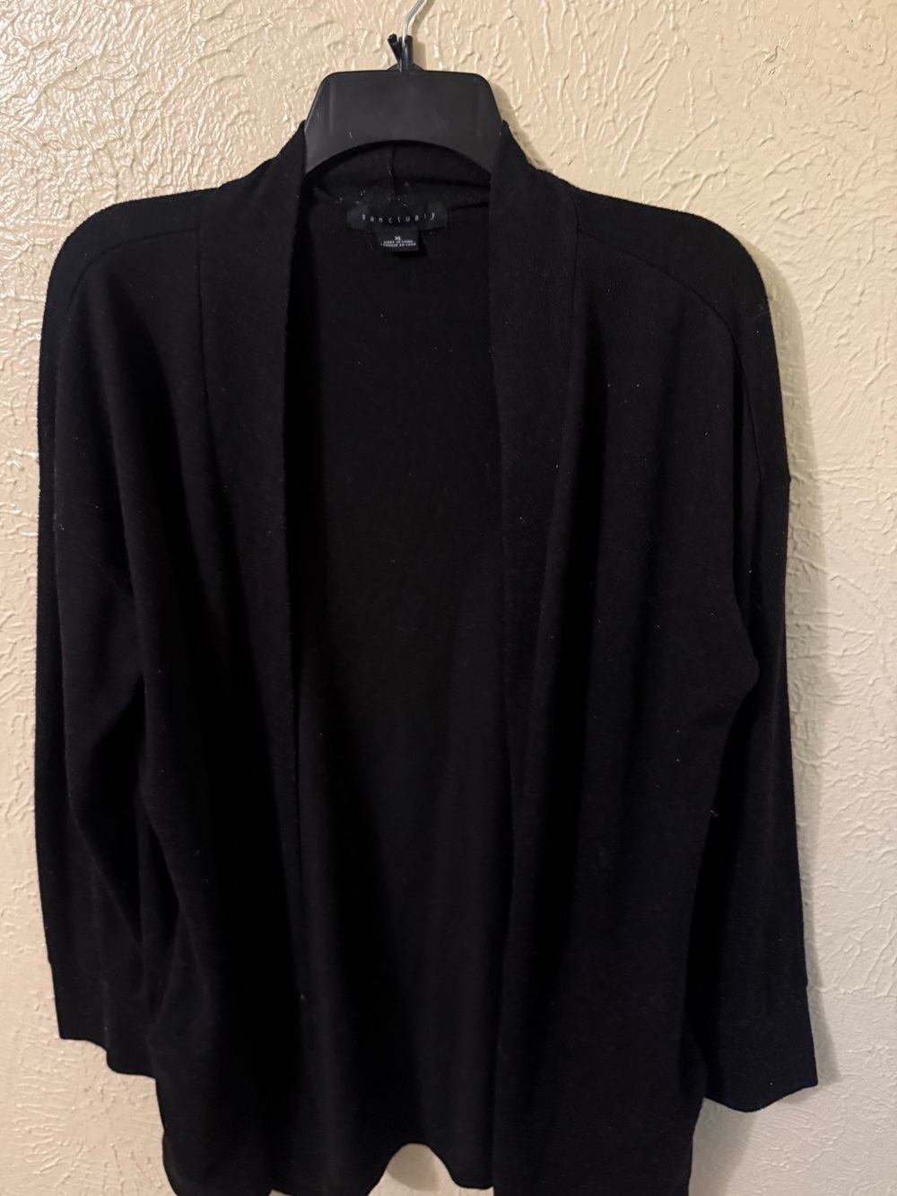Sanctuary Black Open Front Cardigan Sweater